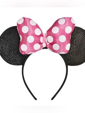 Disney Minnie Mouse Pink Polka Dot Bow Mouse Ear Headband